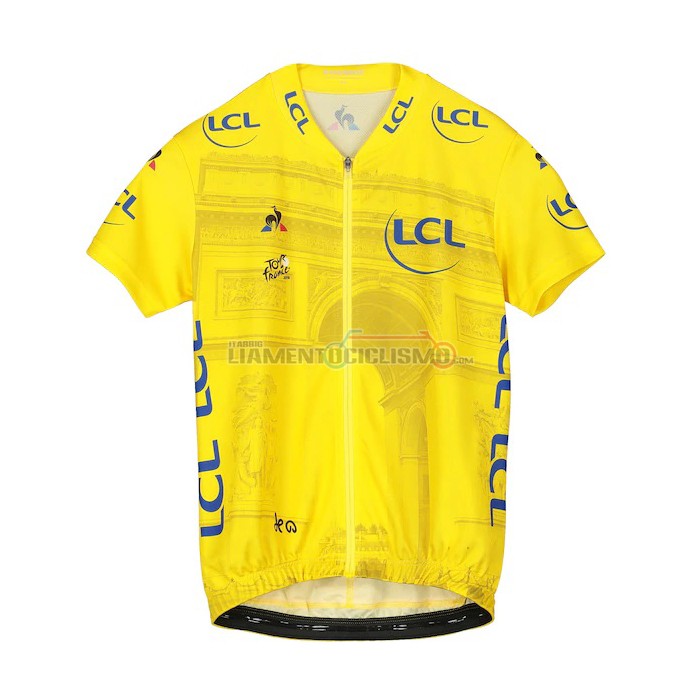 Abbigliamento Ciclismo Tour de France Manica Corta 2019 Giallo(3)